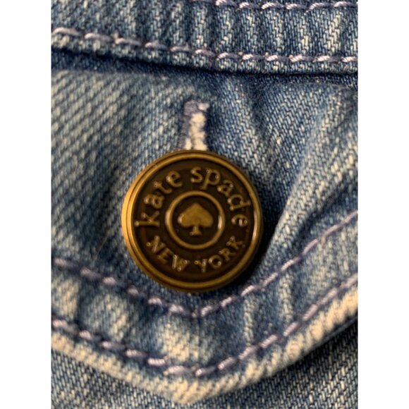 Kate Spade New York Denim Jacket With Ruffle Peplum Hem Small RT10298 EUC - Picture 9 of 9